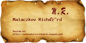 Malaczkov Richárd névjegykártya