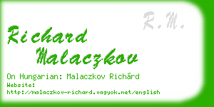 richard malaczkov business card